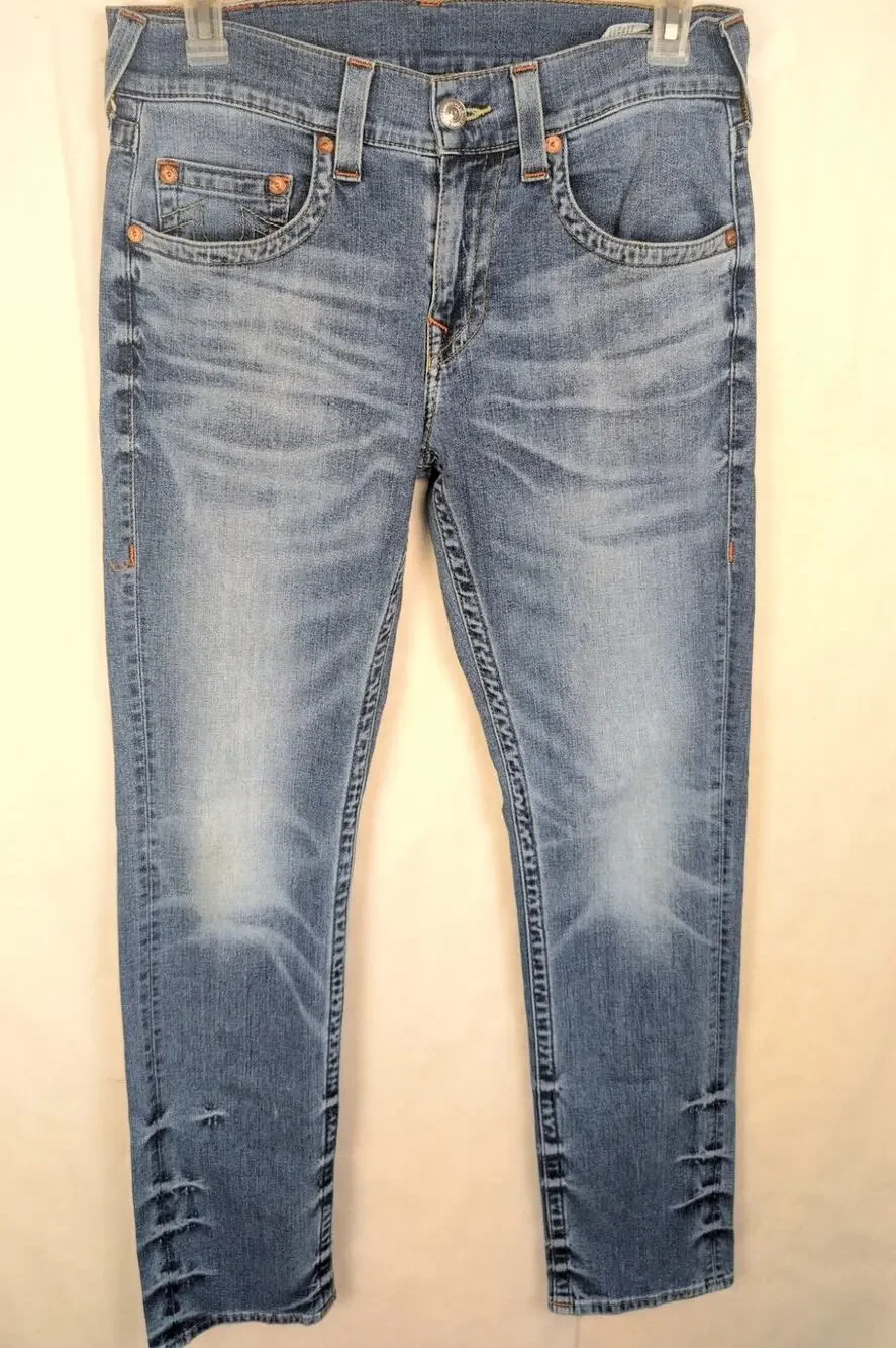 True Religion slim blue jeans Size 32/34 Y2K Retro Streetwear Western Denim
